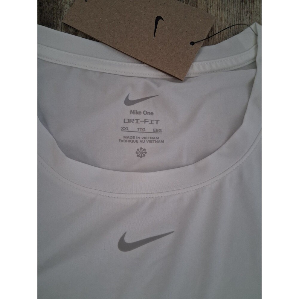 NEW! Women's Nike One Dri-Fit Crop Short Sleeve Tee, White XXL - Picture 6 of 7